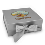 Lake House Gift Box with Magnetic Lid - Silver (Personalized)