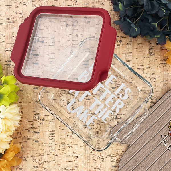 Lake House Glass Cake Dish - LIFESTYLE (8x8)