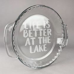Lake House Glass Pie Dish - 9.5in Round (Personalized)