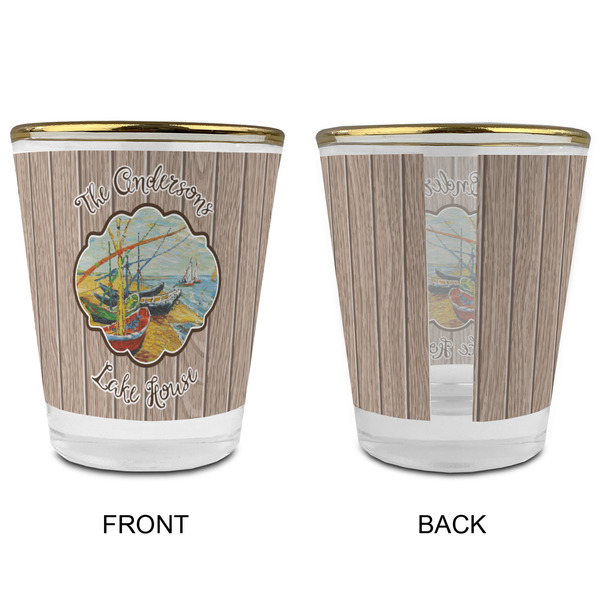 Lake House Glass Shot Glass - with gold rim - APPROVAL