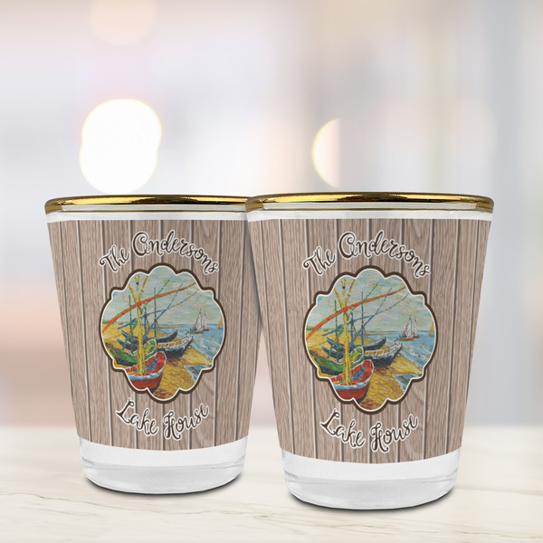 Lake House Glass Shot Glass - with gold rim - LIFESTYLE