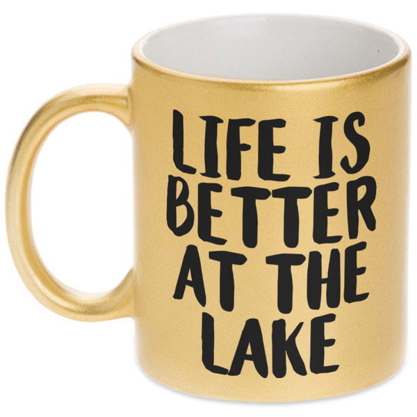 Custom Lake House Metallic Mug (Personalized)