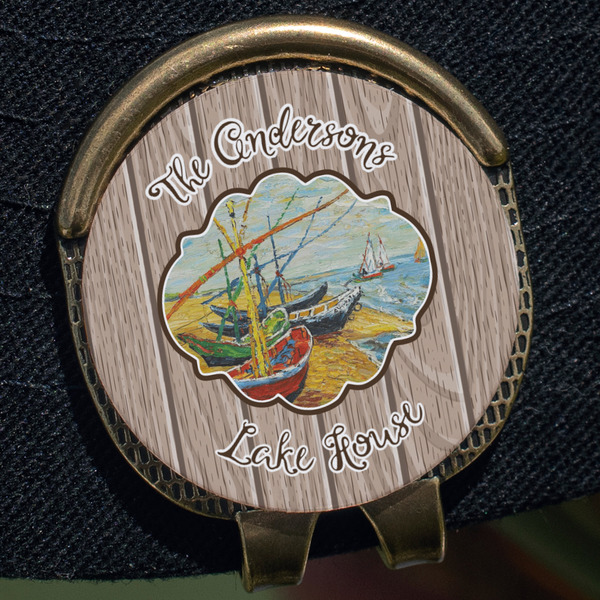 Lake House Golf Ball Marker Hat Clip - Gold - Close Up