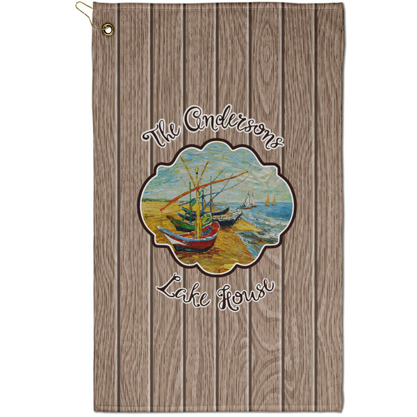 Custom Lake House Golf Towel - Poly-Cotton Blend - Small w/ Name or Text