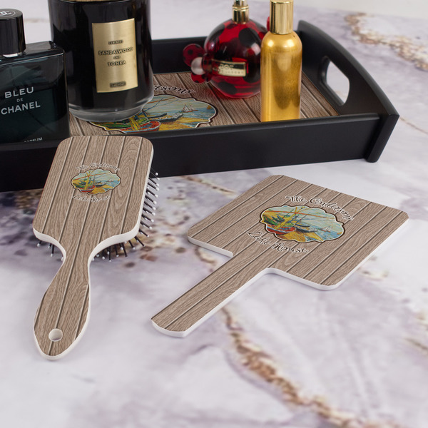 Lake House Hair Brush and Hand Mirror - Bathroom Scene