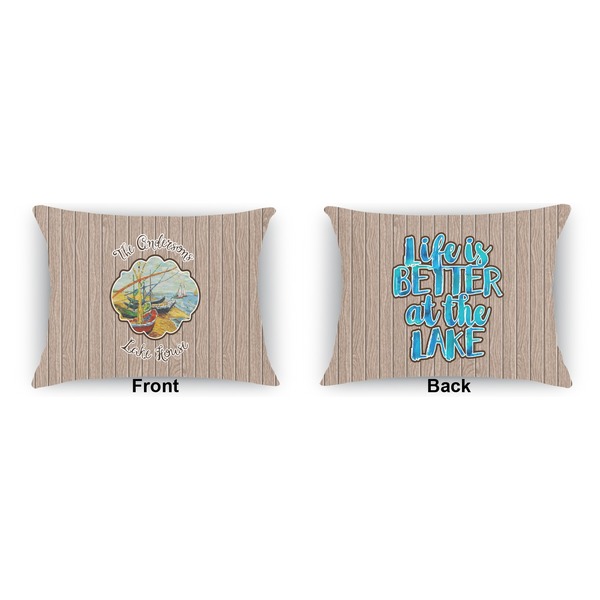 Lake House  Indoor Rectangular Burlap Pillow (Front and Back)