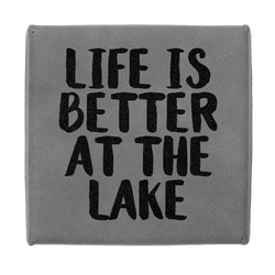 Lake House Jewelry Gift Box - Engraved Leather Lid (Personalized)