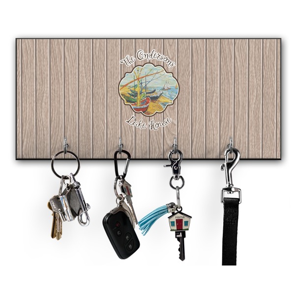 Custom Lake House Key Hanger w/ 4 Hooks w/ Graphics and Text