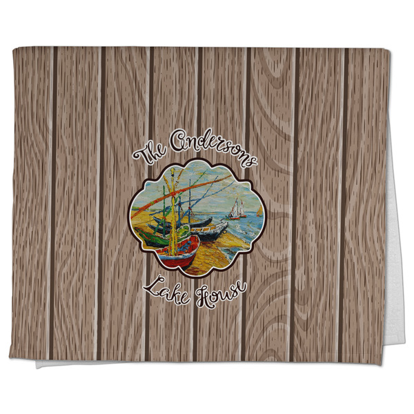 Custom Lake House Kitchen Towel - Poly Cotton w/ Name or Text