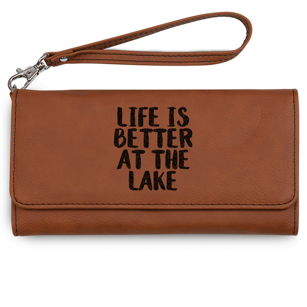 Custom Lake House Ladies Leatherette Wallet - Laser Engraved (Personalized)