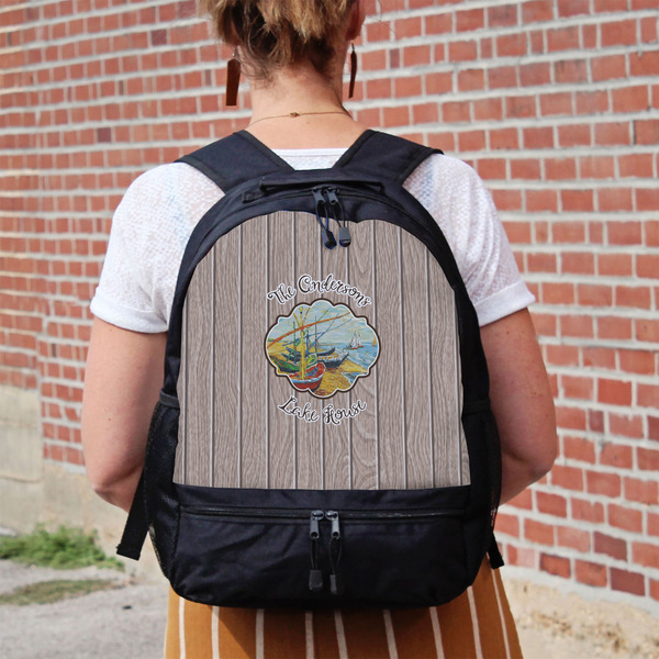 Lake House Large Backpack - Black - On Back