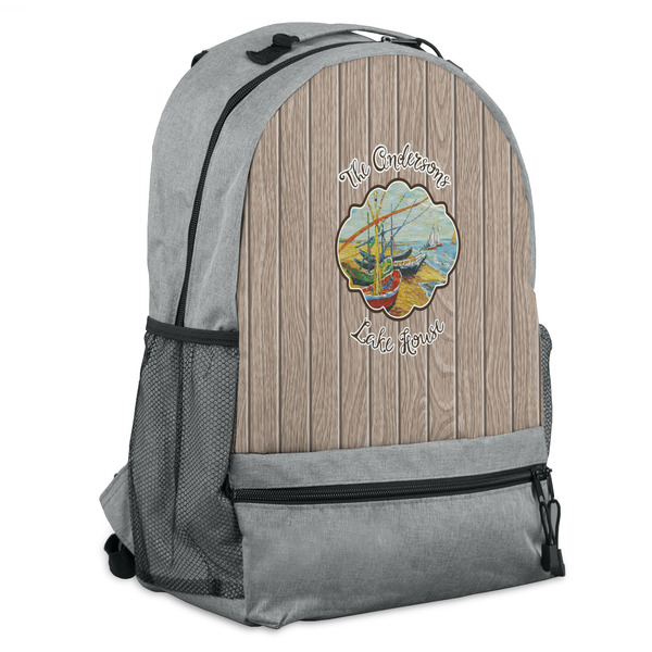 Custom Lake House Backpack - Grey (Personalized)
