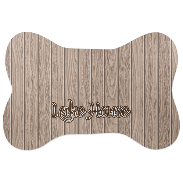 Custom Lake House Bone Shaped Dog Food Mat (Personalized)