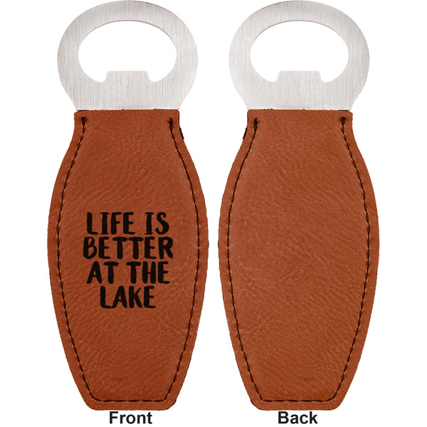 Lake House Leather Bar Bottle Opener - Front and Back (single sided)