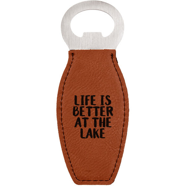 Custom Lake House Leatherette Bottle Opener (Personalized)