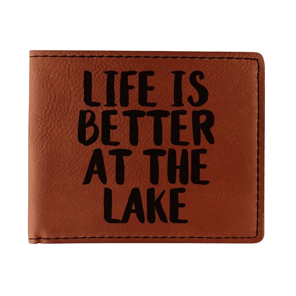 Custom Lake House Leatherette Bifold Wallet - Single Sided (Personalized)