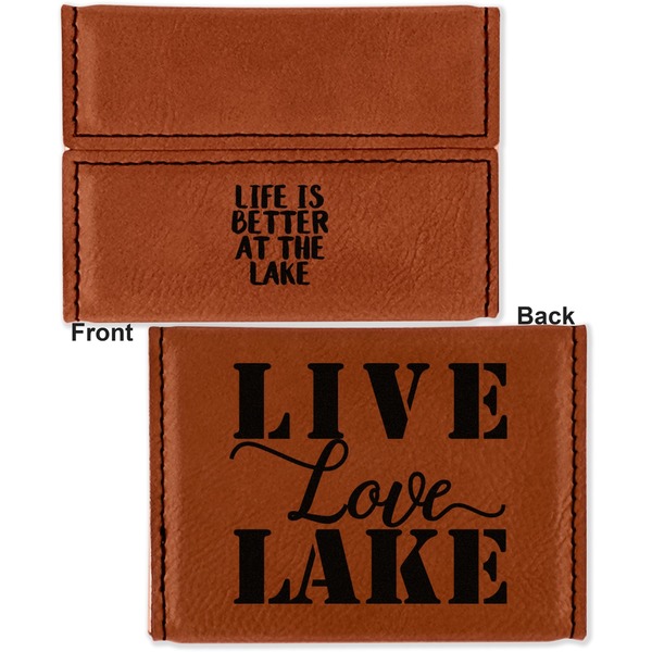 Lake House Leather Business Card Holder - Front Back