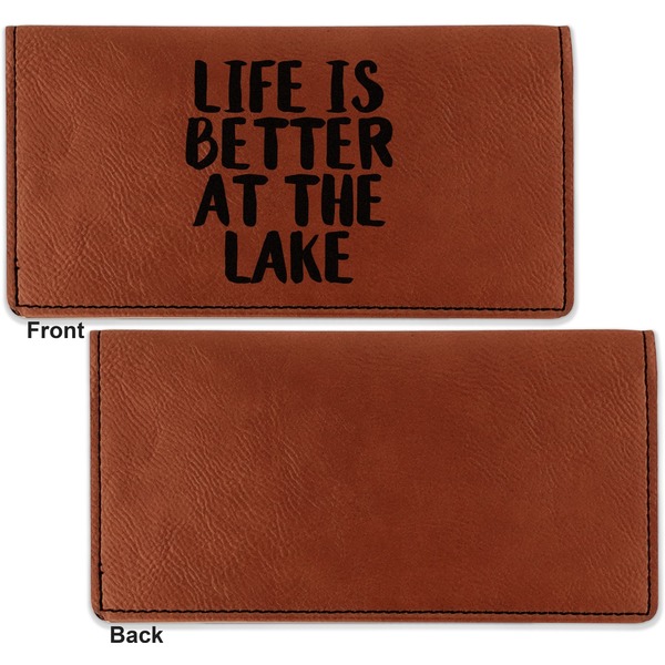 Lake House Leather Checkbook Holder Front and Back Single Sided - Apvl