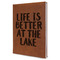 Lake House Leather Sketchbook - Large - Double Sided - Angled View