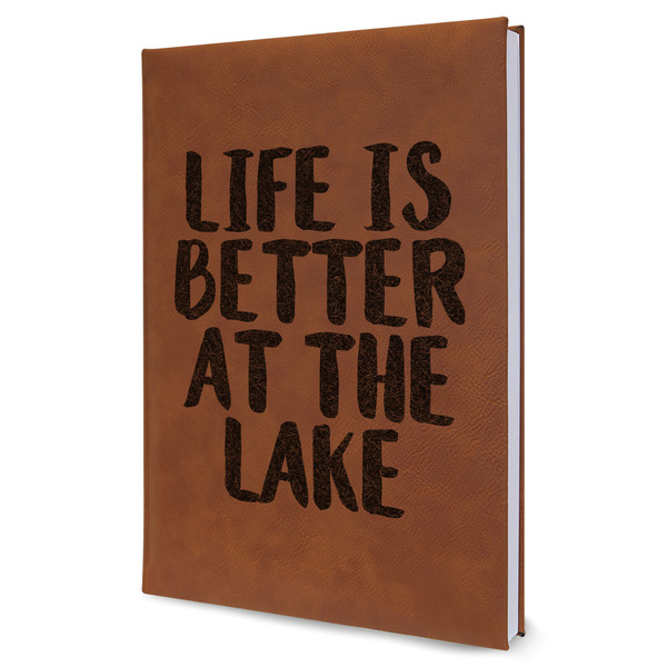 Custom Lake House Leather Sketchbook - Large - Single Sided (Personalized)