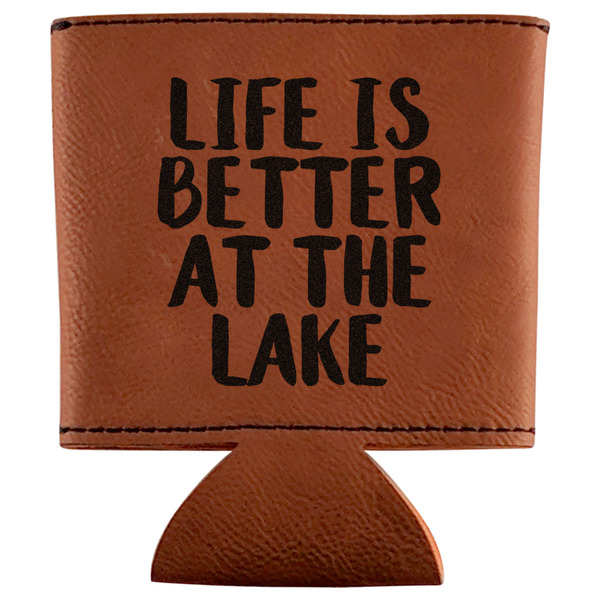 Custom Lake House Leatherette Can Sleeve (Personalized)