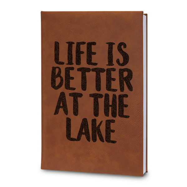 Custom Lake House Leatherette Journal - Large - Double Sided (Personalized)