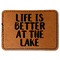 Lake House Faux Leather Iron On Patch - Rectangle (Personalized)