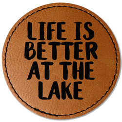 Lake House Faux Leather Iron On Patch - Round (Personalized)