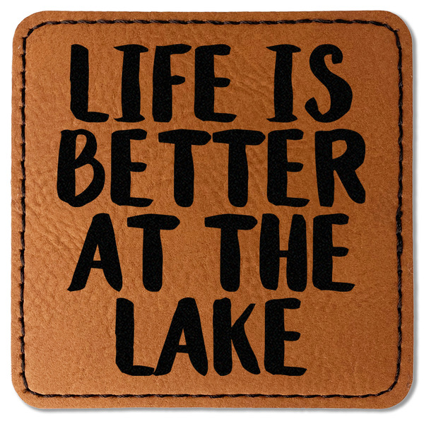 Custom Lake House Faux Leather Iron On Patch - Square (Personalized)