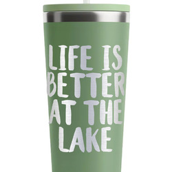 Lake House RTIC Everyday Tumbler with Straw - 28oz - Light Green - Double-Sided (Personalized)
