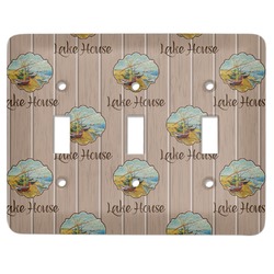 Lake House Light Switch Cover (3 Toggle Plate) (Personalized)