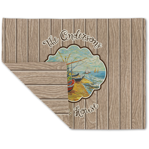 Custom Lake House Double-Sided Linen Placemat - Single w/ Name or Text
