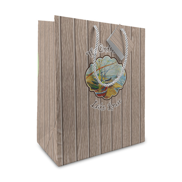 Custom Lake House Medium Gift Bag (Personalized)
