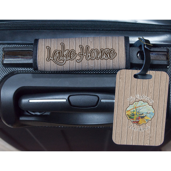 Lake House Metal Luggage Tag & Handle Wrap - In Context