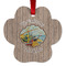 Lake House Metal Paw Ornament - Front