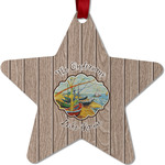 Lake House Metal Star Ornament - Double Sided w/ Name or Text