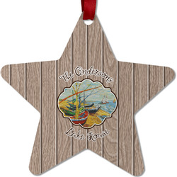 Lake House Metal Star Ornament - Double Sided w/ Name or Text