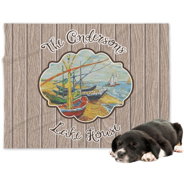 Custom Lake House Dog Blanket - Large (Personalized)