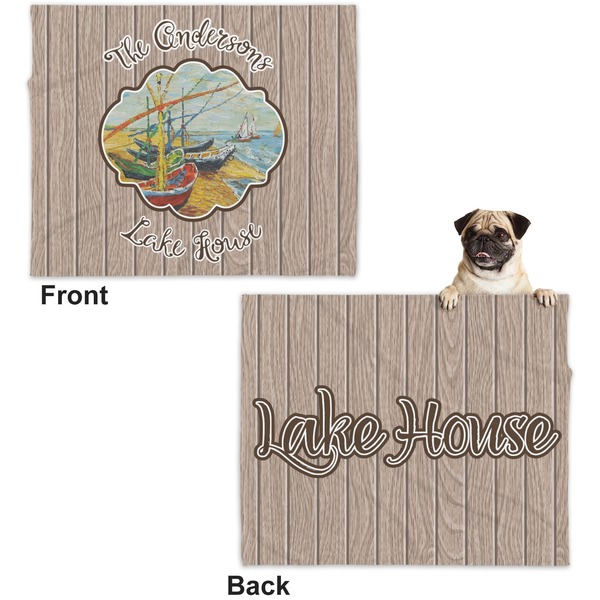 Lake House Microfleece Dog Blanket - Large- Front & Back