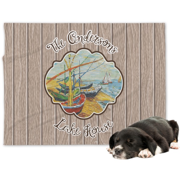 Custom Lake House Dog Blanket (Personalized)