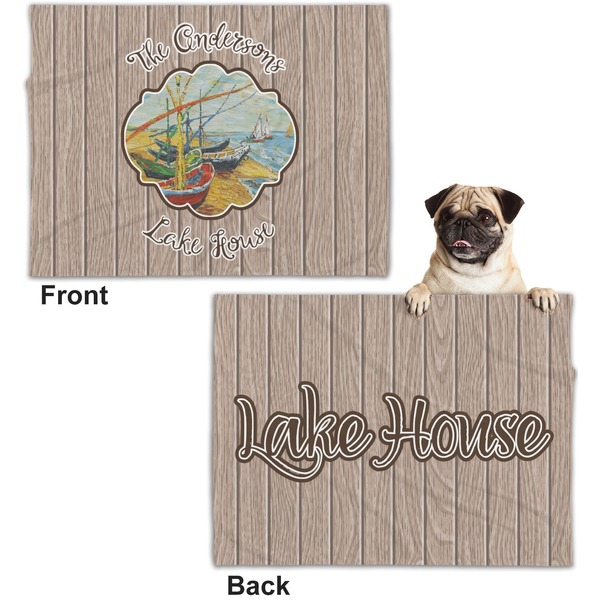 Lake House Microfleece Dog Blanket - Regular - Front & Back