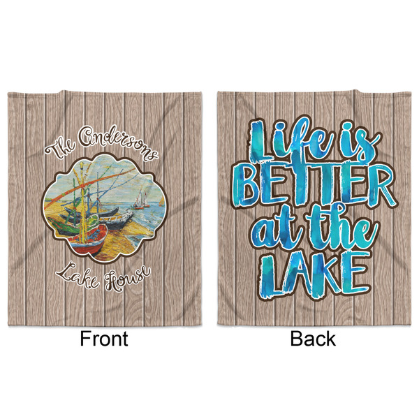 Lake House Minky Blanket - 50"x60" - Double Sided - Front & Back
