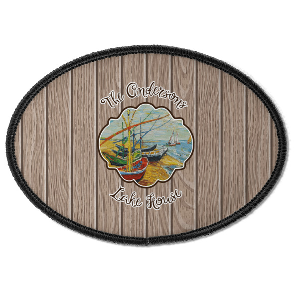 Custom Lake House Iron On Oval Patch w/ Name or Text