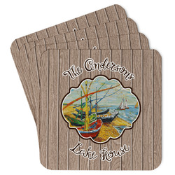 Lake House Paper Coasters w/ Name or Text