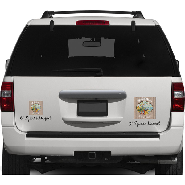 Lake House Personalized Square Car Magnets on Ford Explorer