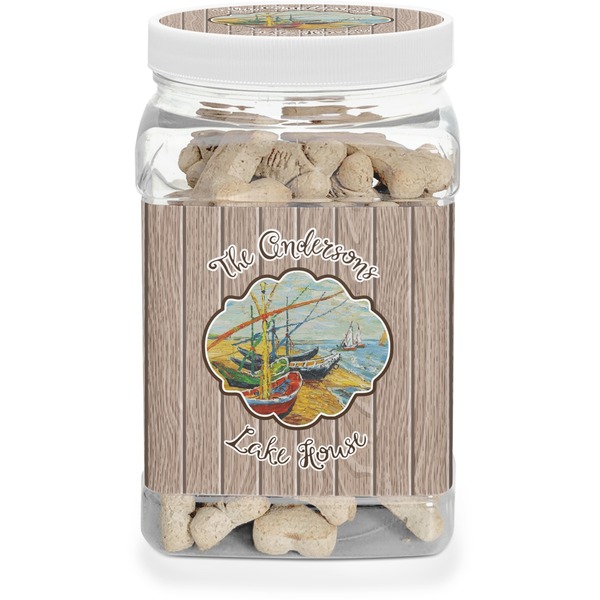 Custom Lake House Dog Treat Jar (Personalized)