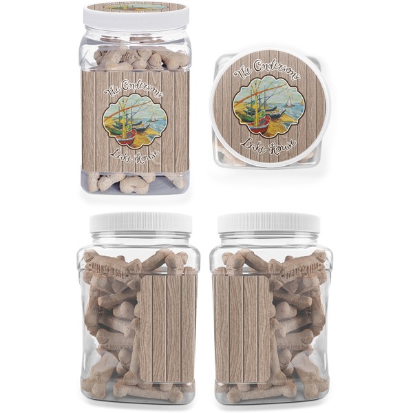 Lake House Pet Treat Jar - Multiple Angles
