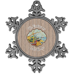 Lake House Vintage Snowflake Ornament (Personalized)