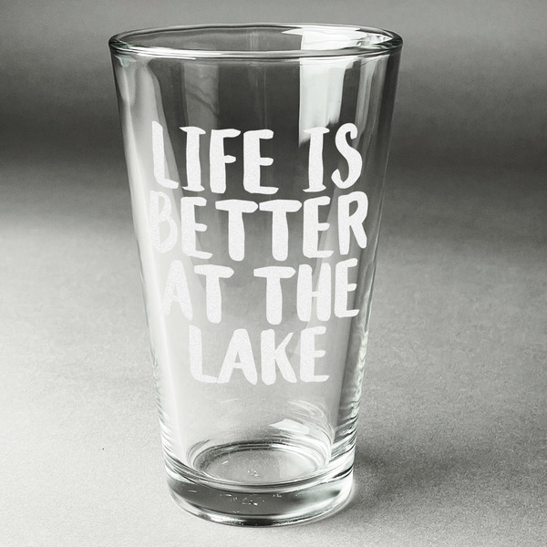 Custom Lake House Pint Glass - Engraved (Single) (Personalized)