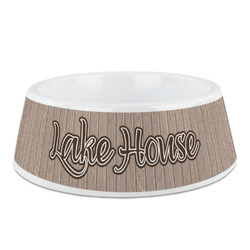 Lake House Plastic Dog Bowl - Medium (Personalized)
